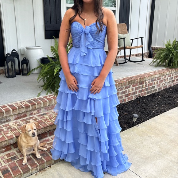 Sherri Hill Dresses & Skirts - Elegant Periwinkle Tiered Gown